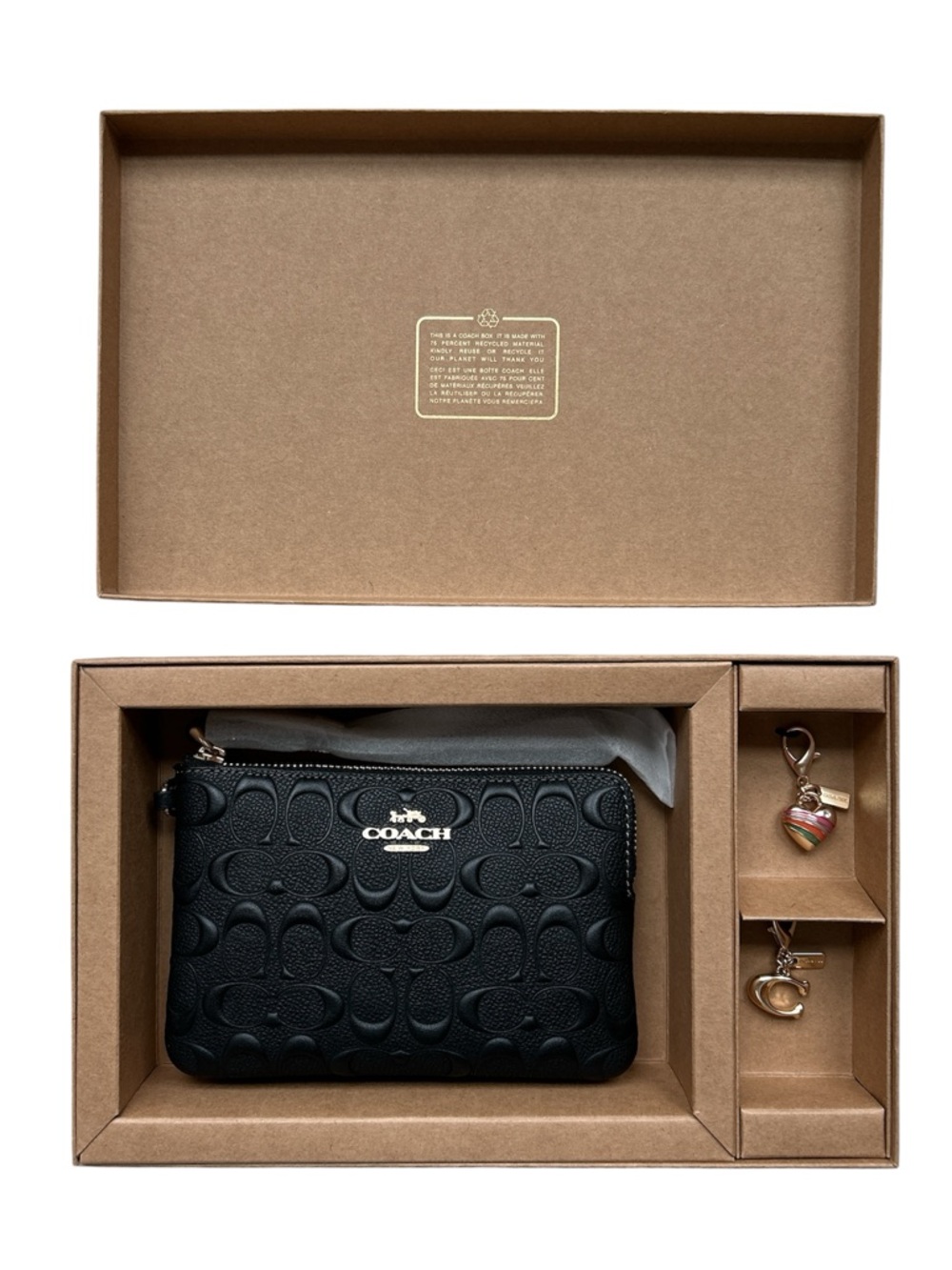 Coach Boxed Corner Zip Wristlet In Signature Leather NIB - Picture 3 of 5